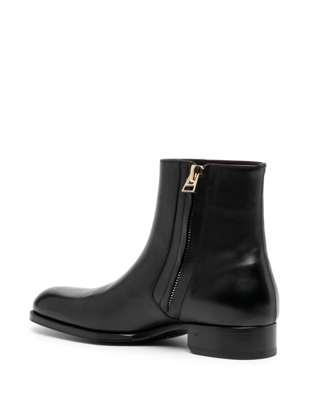 Shop Tom Ford Edgar Leather Ankle Boots In Braun
