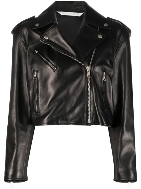 Palm Angels zip-up leather jacket