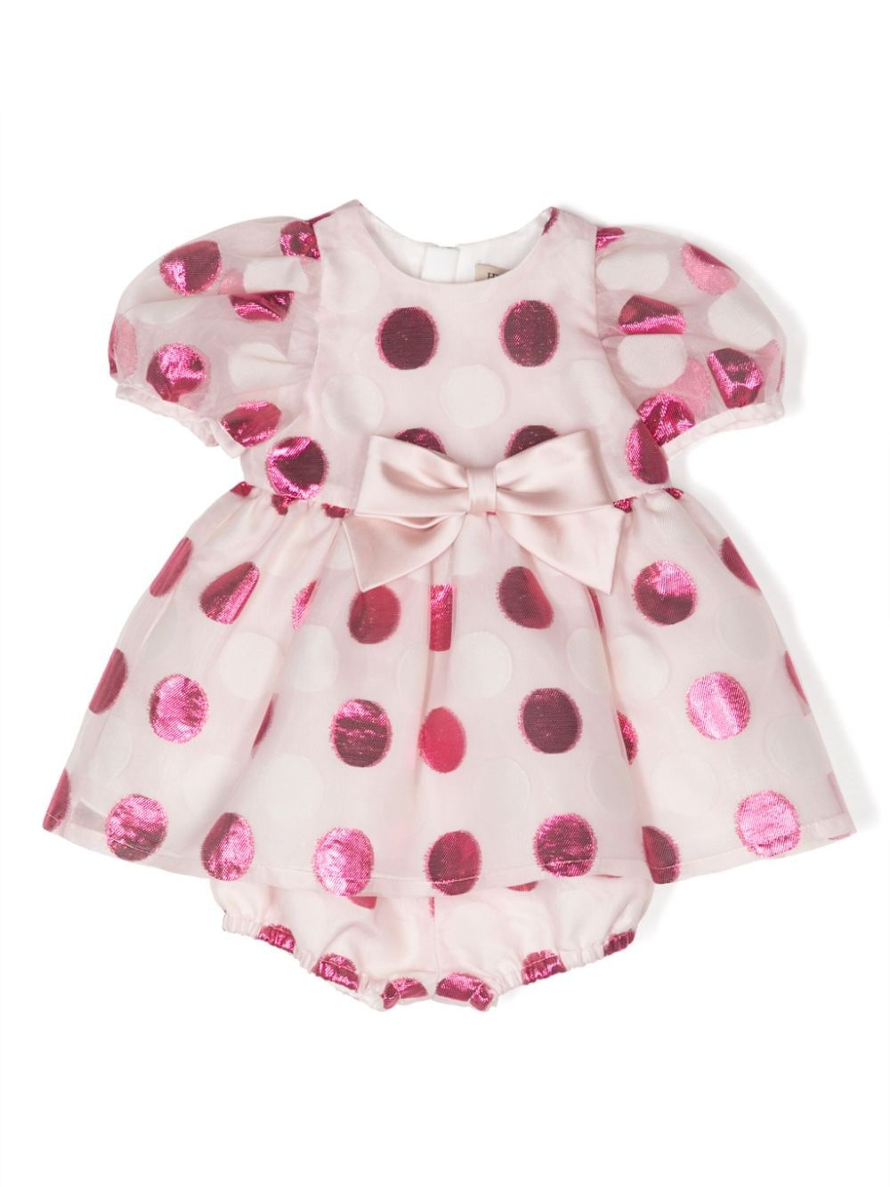 Image 1 of Hucklebones London polka dot-pattern puff-sleeve dress