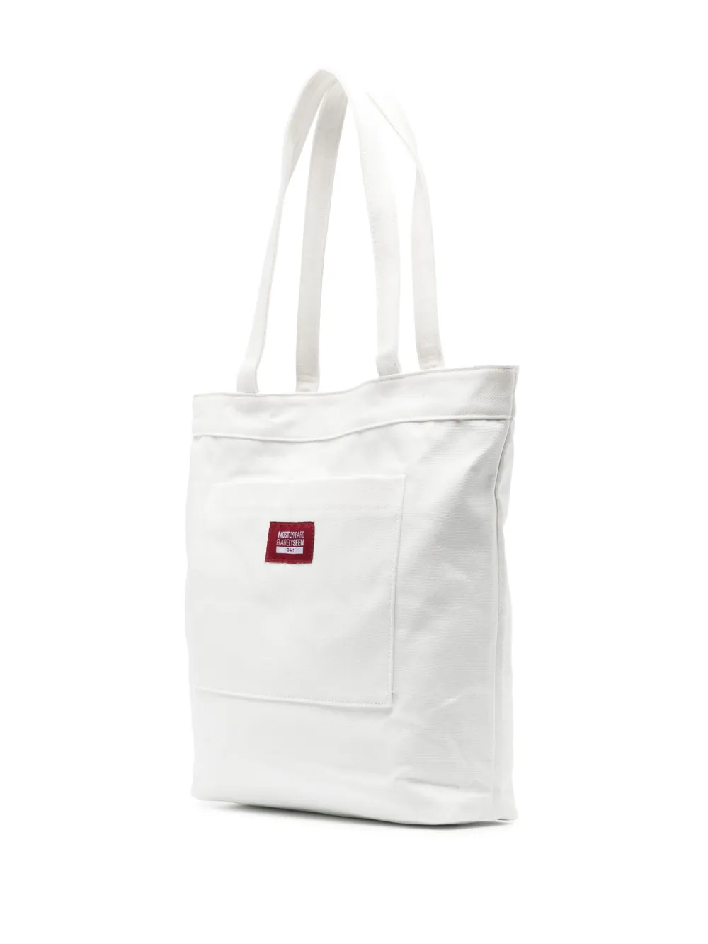 Shop Mostly Heard Rarely Seen 8-bit Double C Cotton Tote Bag In White