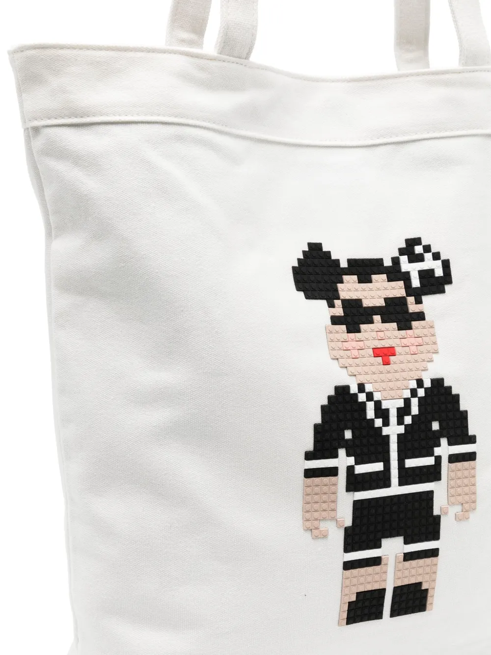 Shop Mostly Heard Rarely Seen 8-bit Double C Cotton Tote Bag In White