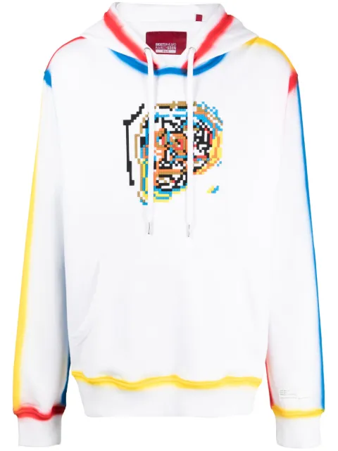 Mostly Heard Rarely Seen 8-Bit Skull Blowing graphic-print cotton hoodie