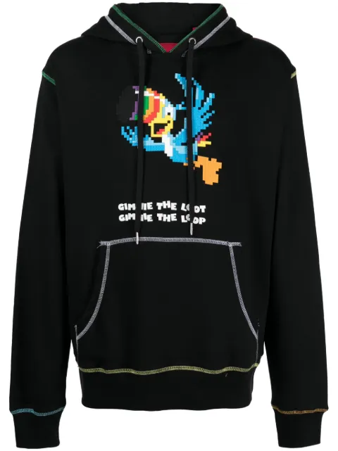 Mostly Heard Rarely Seen 8-Bit Give Me The Loop graphic-print cotton hoodie