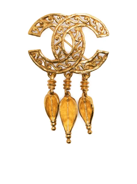 CHANEL Pre-Owned 1995 CC fringe brooch