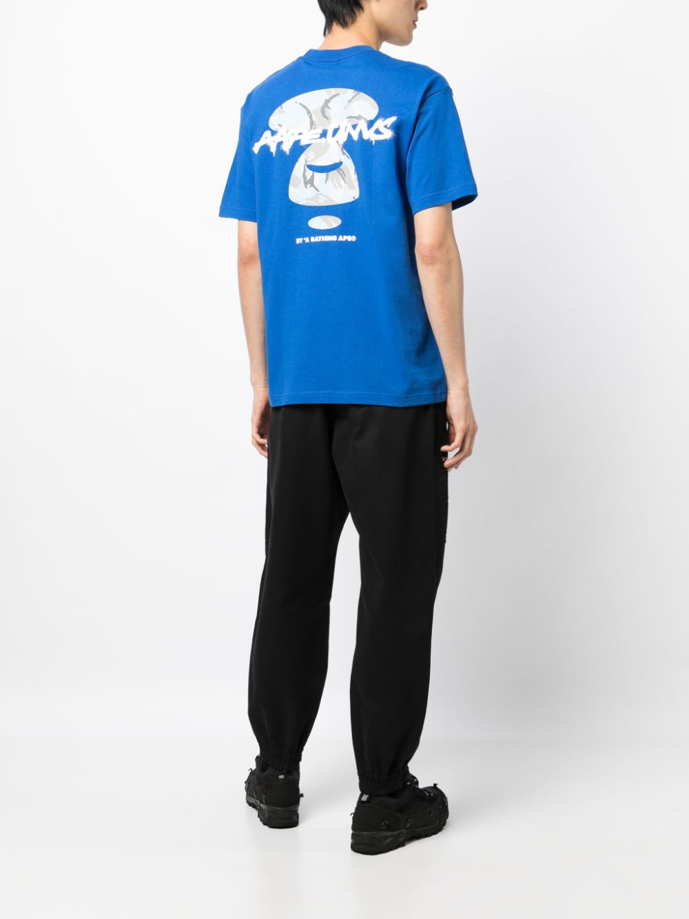 AAPE BY *A BATHING APE® logo-print cotton T-shirt - Blauw