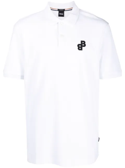 BOSS playera tipo polo con apliques del logo