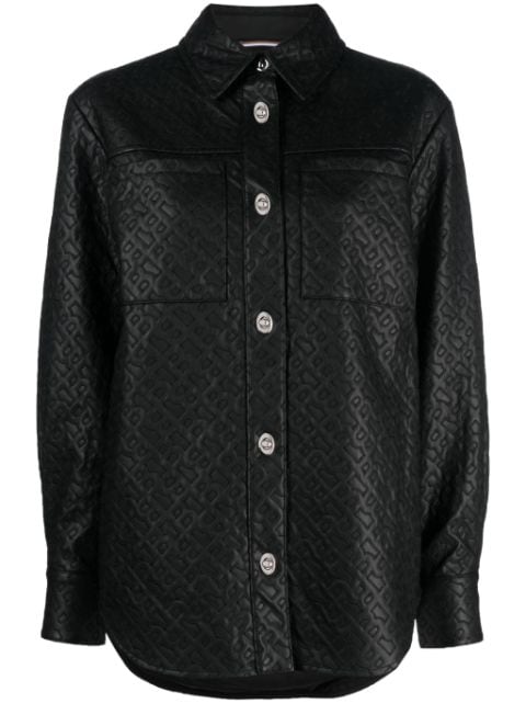 BOSS monogram-embossed long-sleeve shirt