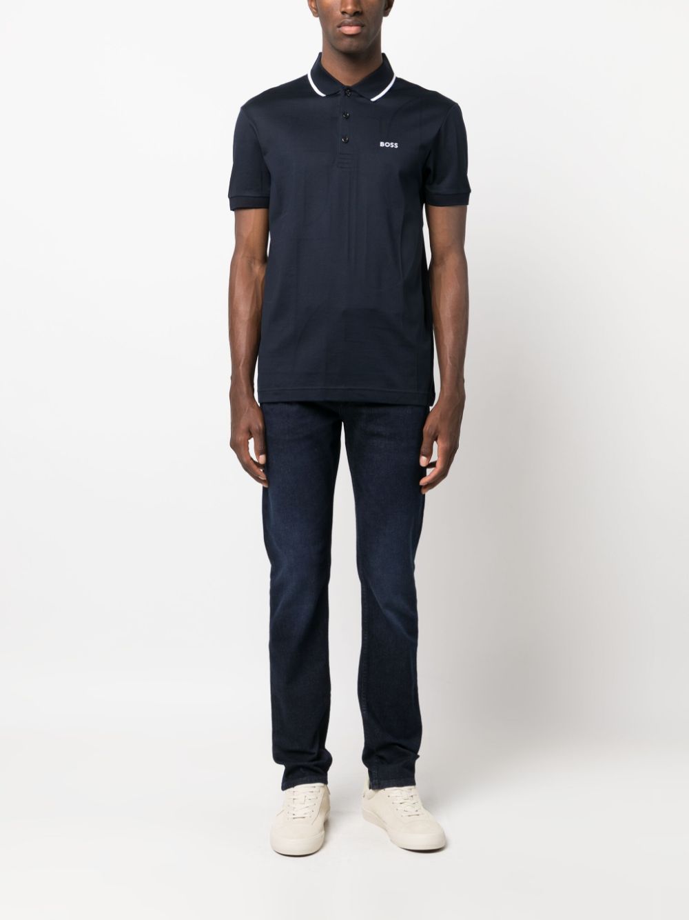 BOSS logo-embroidered Cotton Piqué Polo Shirt - Farfetch