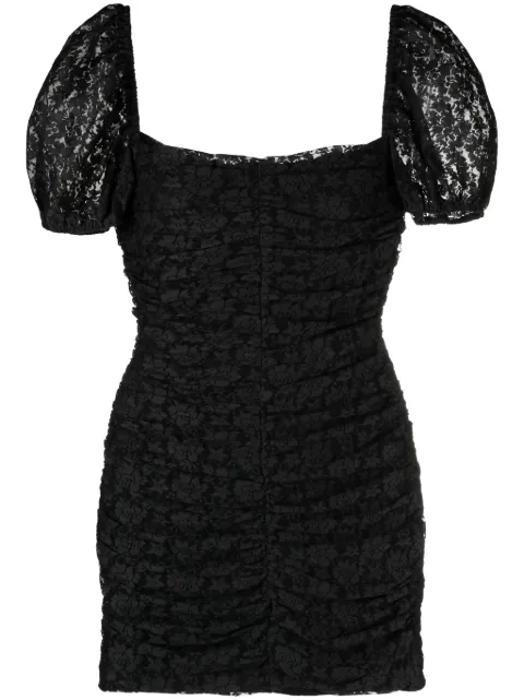 ROTATE BIRGER CHRISTENSEN floral-lace ruched minidress