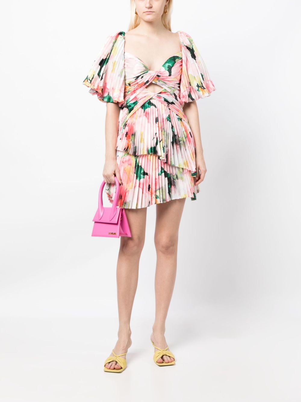 Shop Acler Basset Floral-print Minidress In Multicolour