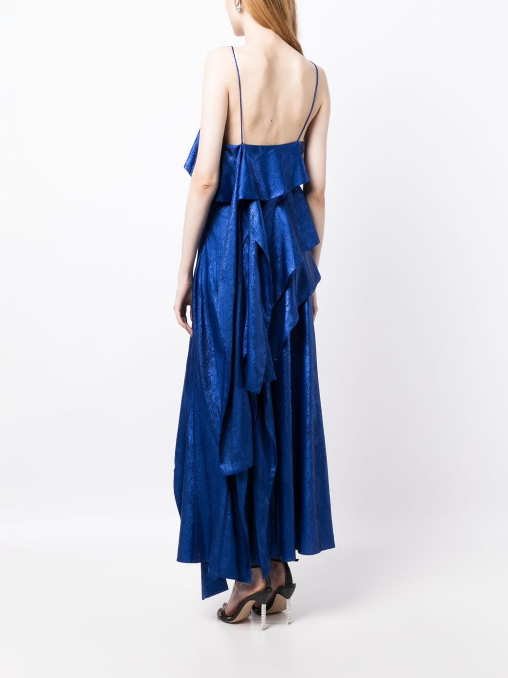 Shop Acler Harley Pleat-detailing Dress In Blue