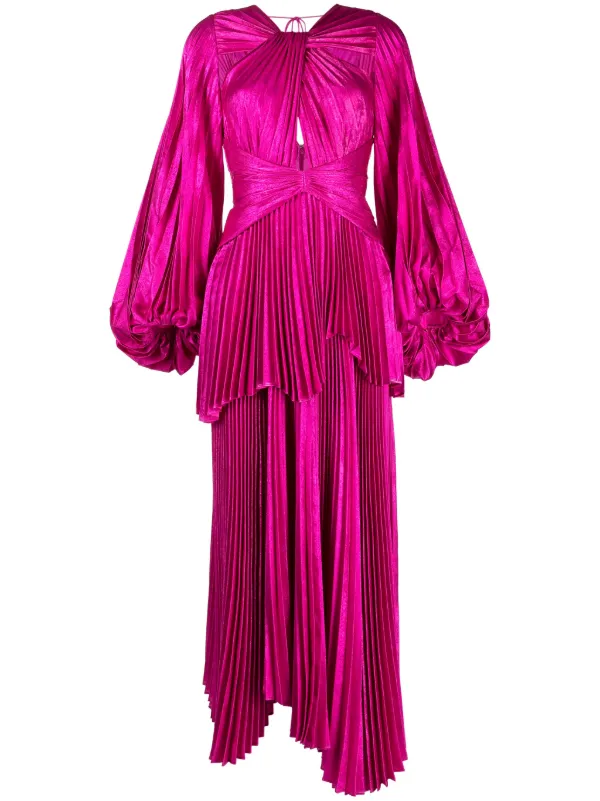acler pink dress Acler Rosella puff-sleeves Maxi Dress | Pink