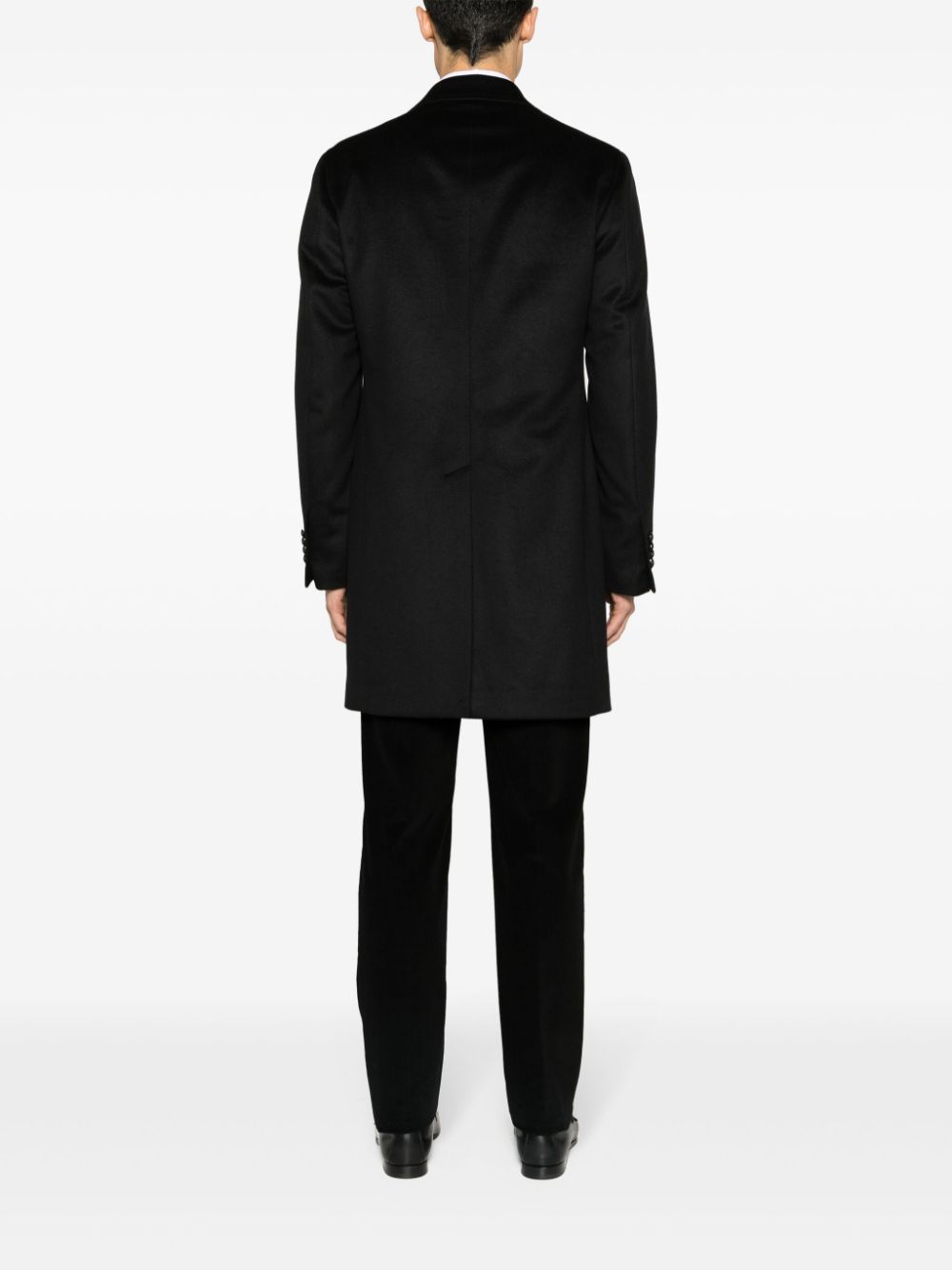 Shop Tagliatore Bruce Felted Wool Coat In Black