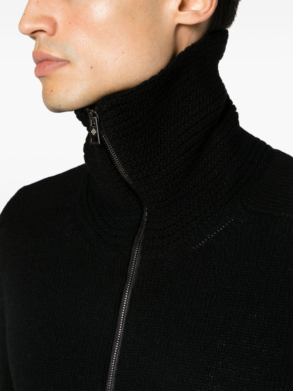 Shop Tagliatore Kaleb Wool-blend Cardigan In Black