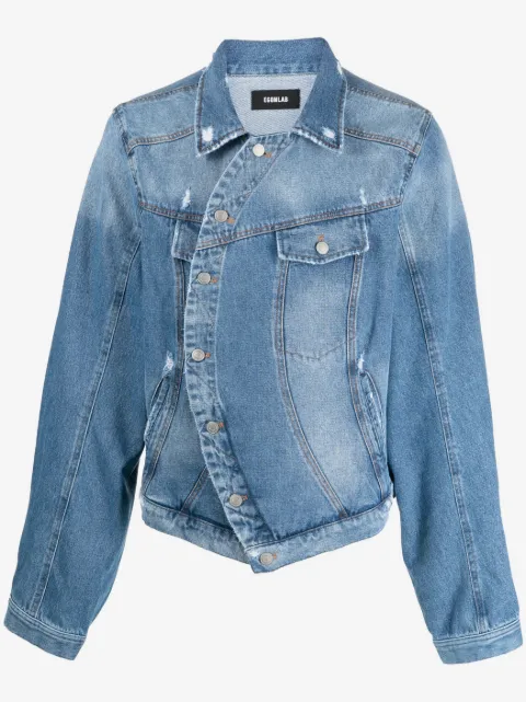 EGONlab. veste en jean à effet usé