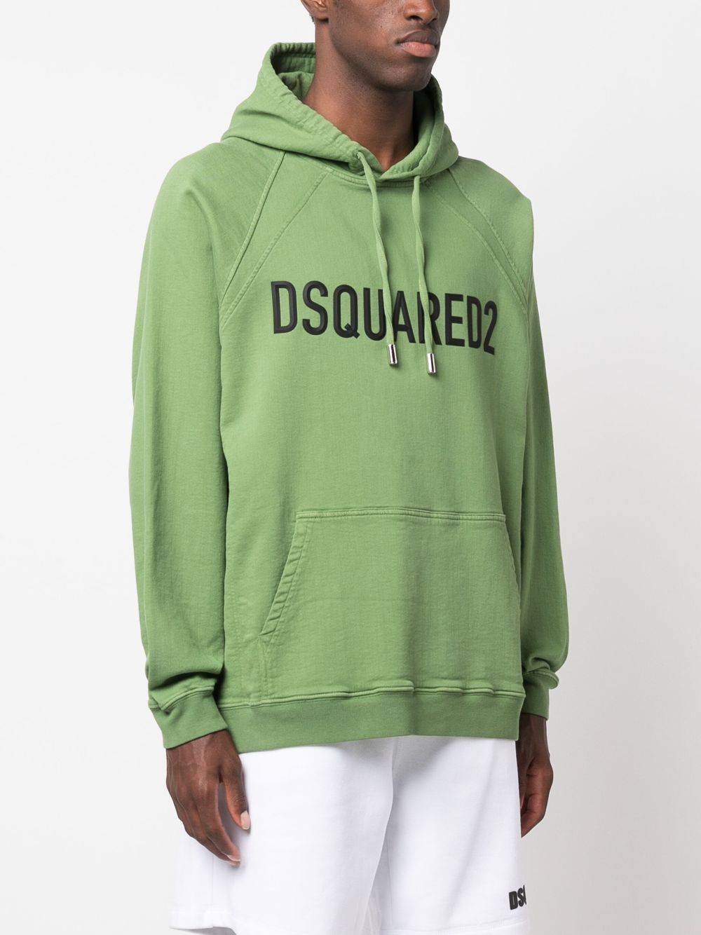 Affordable DSQUARED2 logo-debossed print hoodie Men