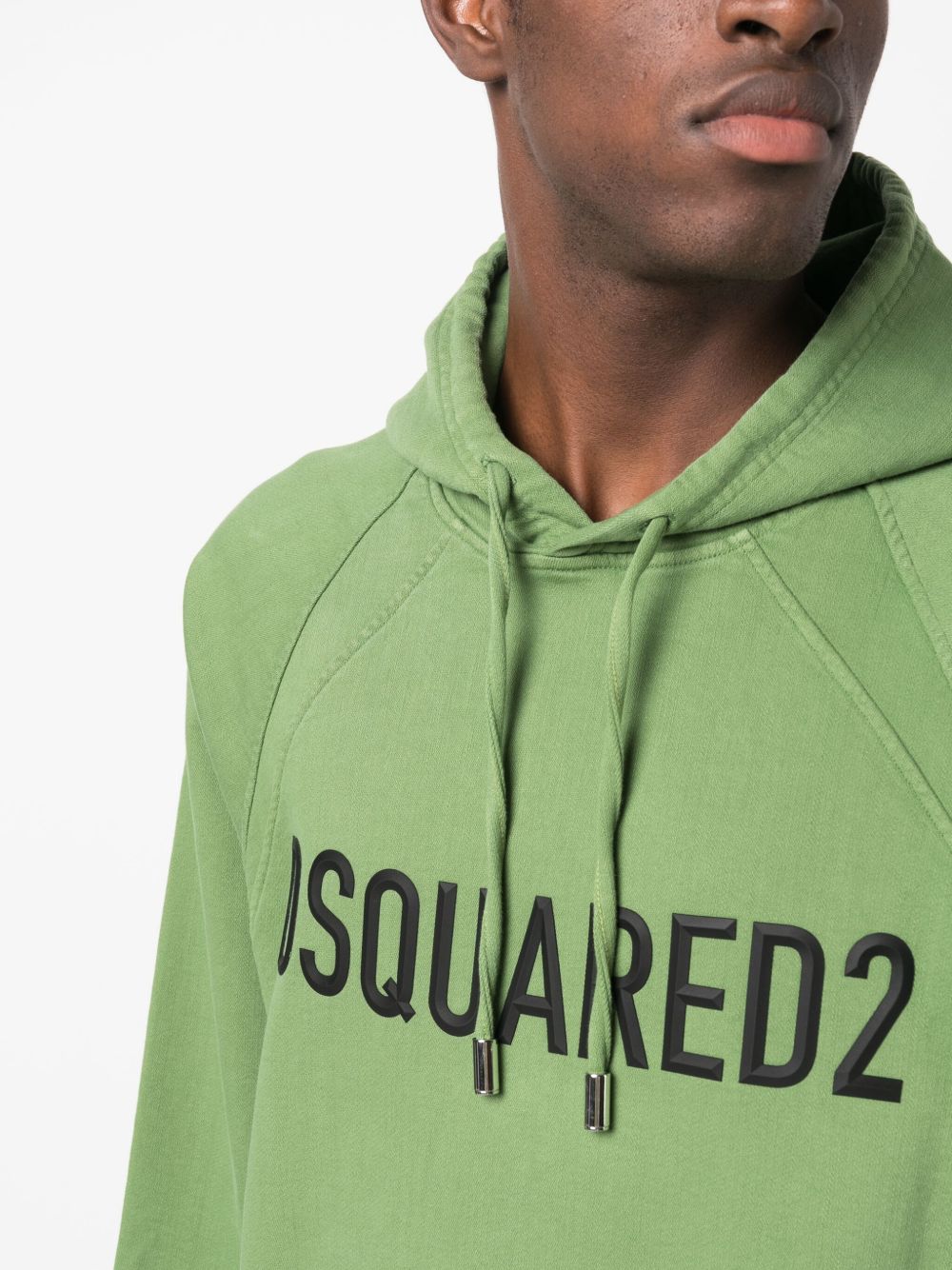 Affordable DSQUARED2 logo-debossed print hoodie Men