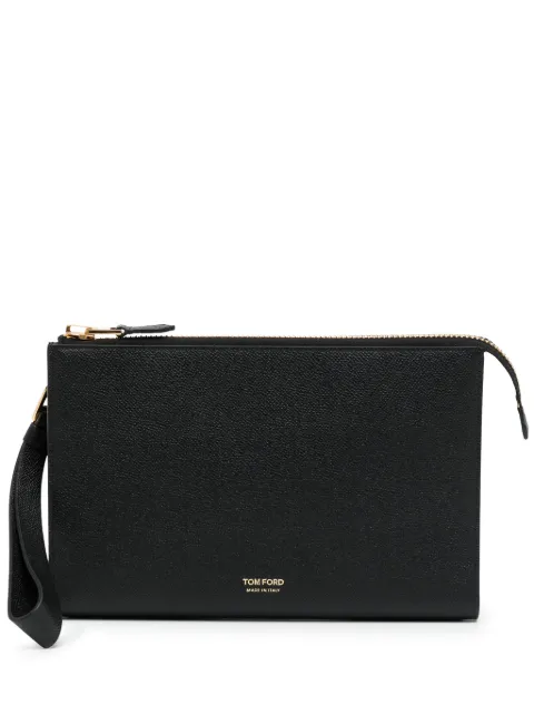 TOM FORD logo-lettering leather pouch bag