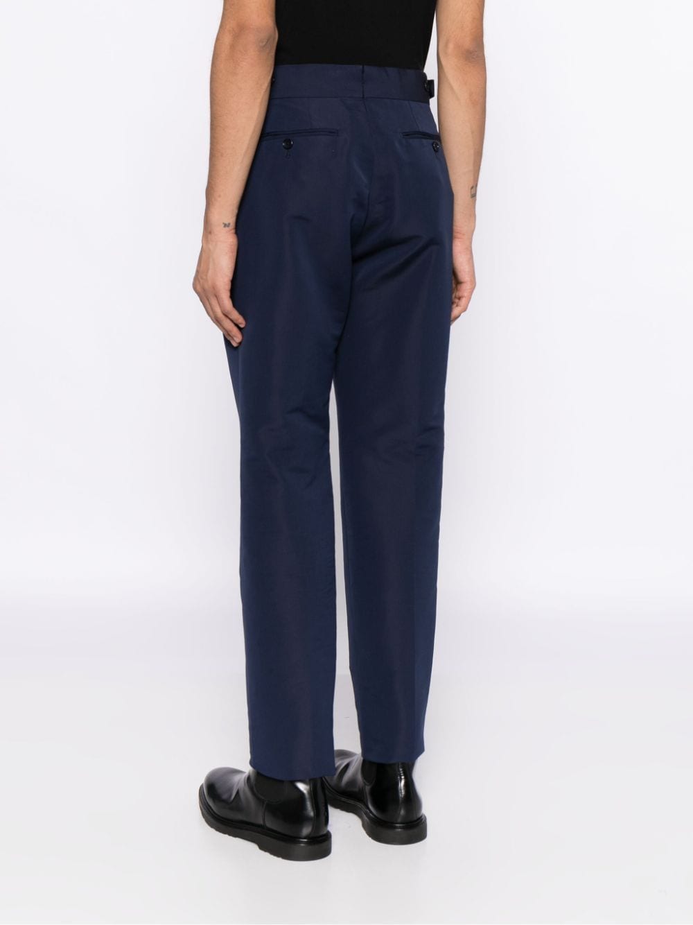Shop Tom Ford Atticus Belted Tailored Trousers In Blue