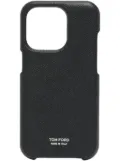TOM FORD logo-lettering leather iPhone 13 case - Black