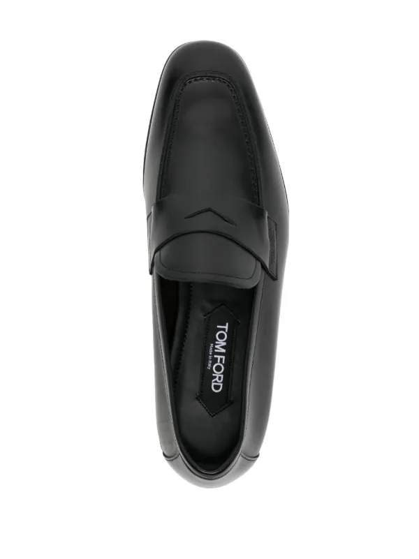 Tom Ford Black Leather Slip-On Penny Loafers 20936861_51407706_600.jpg main image 2