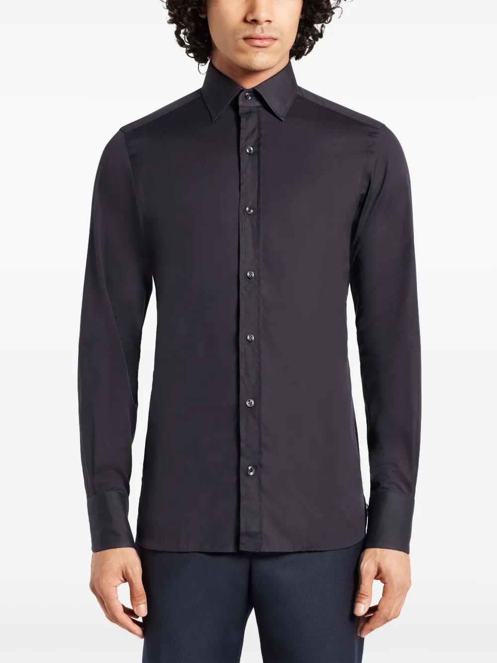 Shop Tom Ford Long-sleeves Cotton Shirt In Black