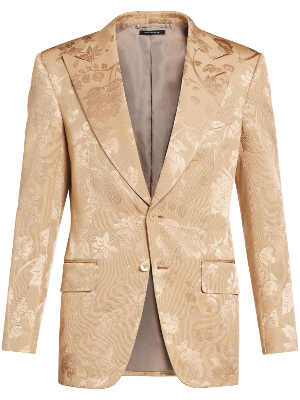 Tom Ford Jacquard Single-breasted Blazer In Neutrals