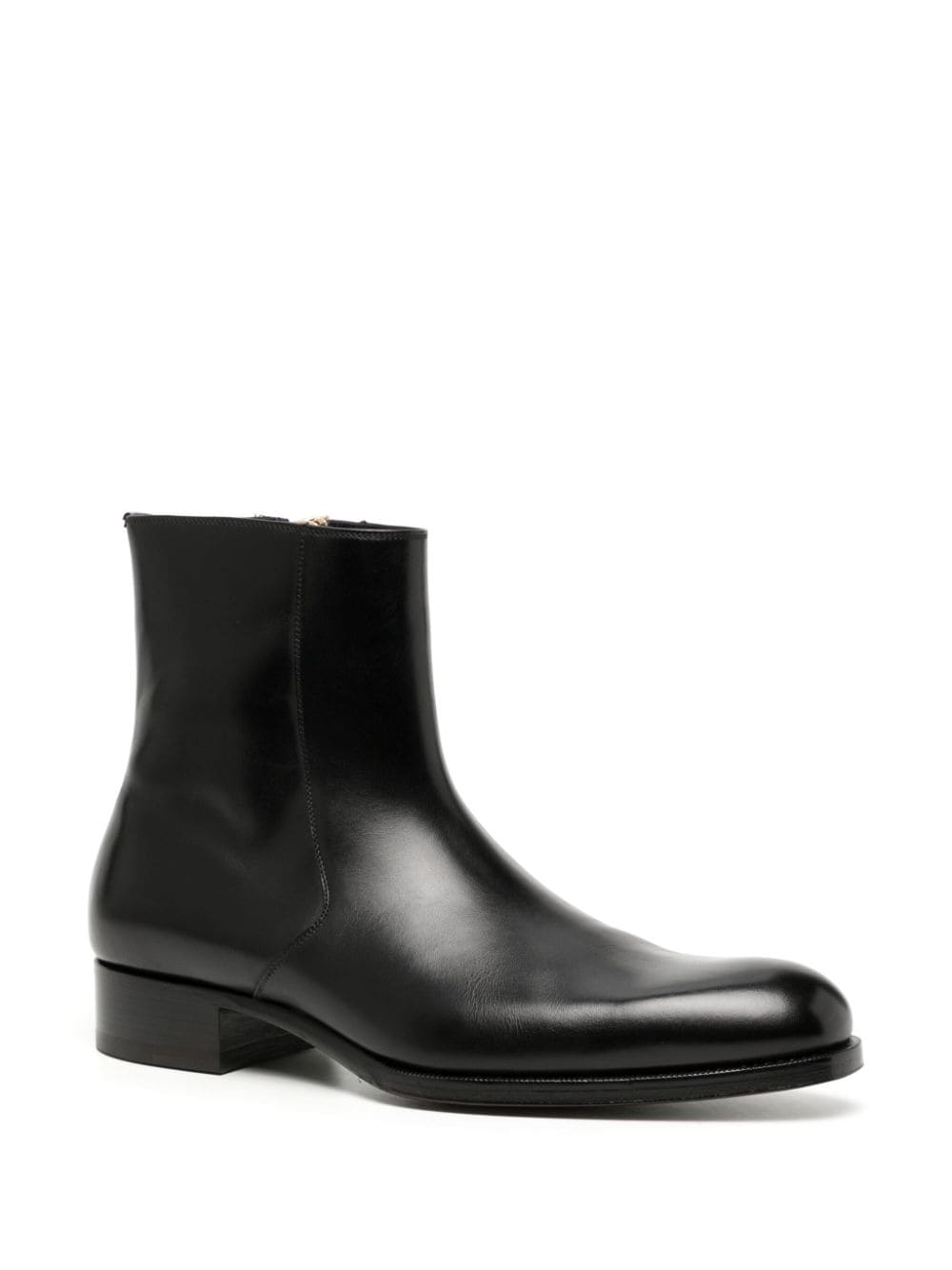 Shop Tom Ford Edgar Leather Ankle Boots In Black