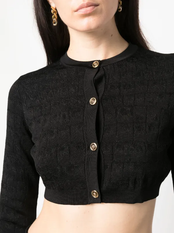 Versace croc-jacquard Cropped Cardigan - Farfetch