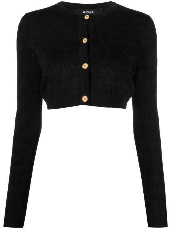 Versace croc-jacquard Cropped Cardigan - Farfetch