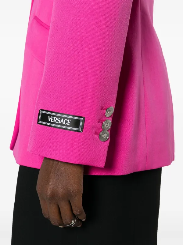 【関税・送料込み】VERSACE BLAZERS PINK VIRGIN WOOL BLAZER Wool Single-Breasted DV Blazer Pink | VERSACE