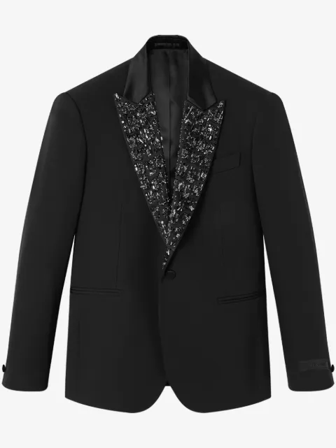 Versace crystal-embellished wool blazer