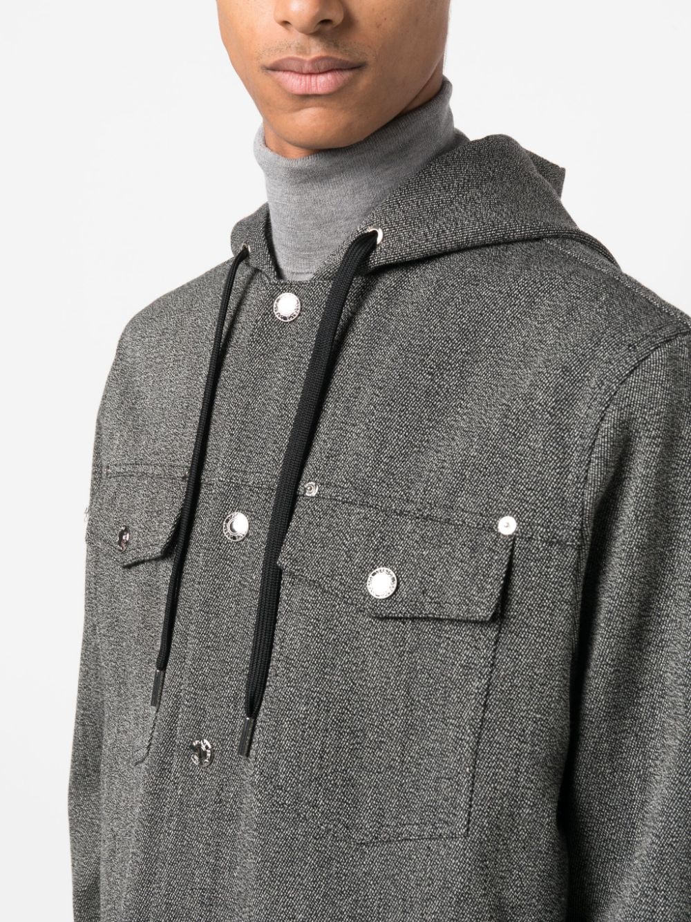 Shop Versace Hooded Blouson Jacket In Grau
