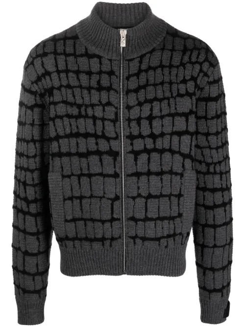 Sweat zippé en maille intarsia - Versace - Modalova