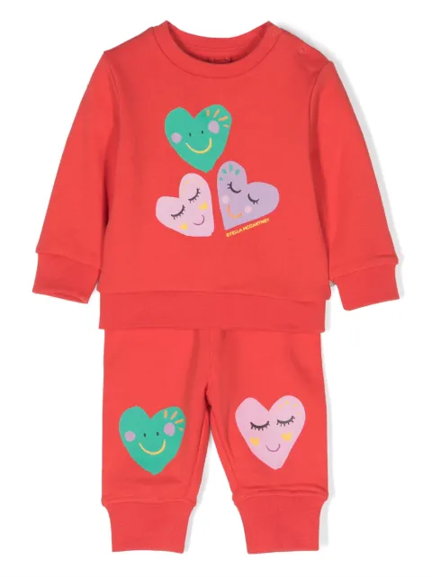 Stella McCartney Kids heart-motif cotton tracksuit set