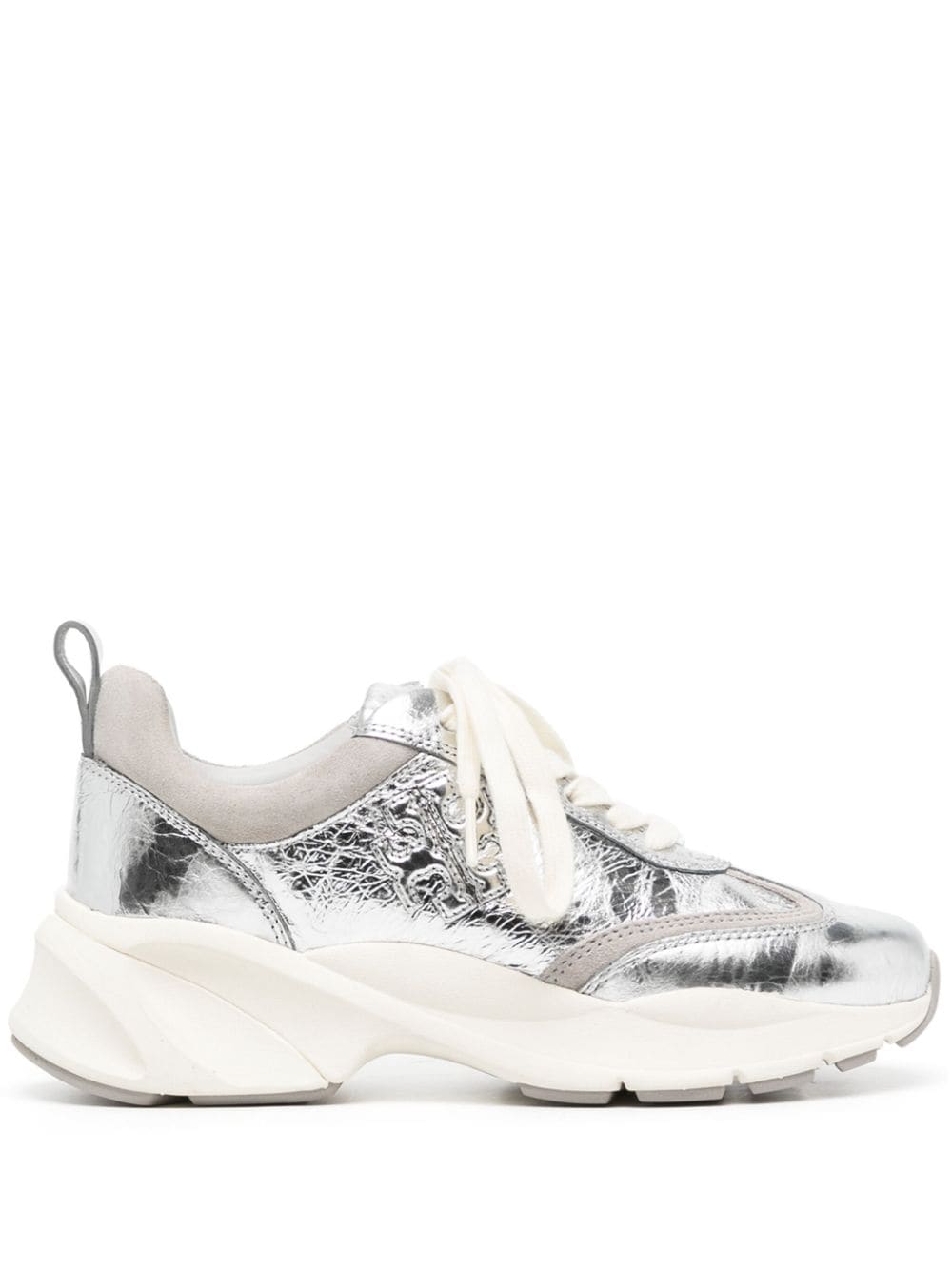 Tory Burch Good Luck Trainer In Silver