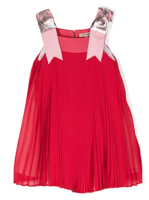 Hucklebones London chiffon pleated trapeze dress