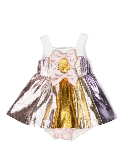 Hucklebones London rainbow-motif metallic-effect dress