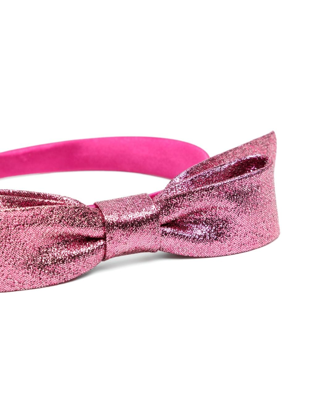 Hucklebones London metallic-effect bow-detail headband - Roze