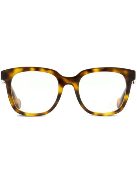 Moncler Eyewear نظارة بإطار مربع وتأثير صدف السلحفاة