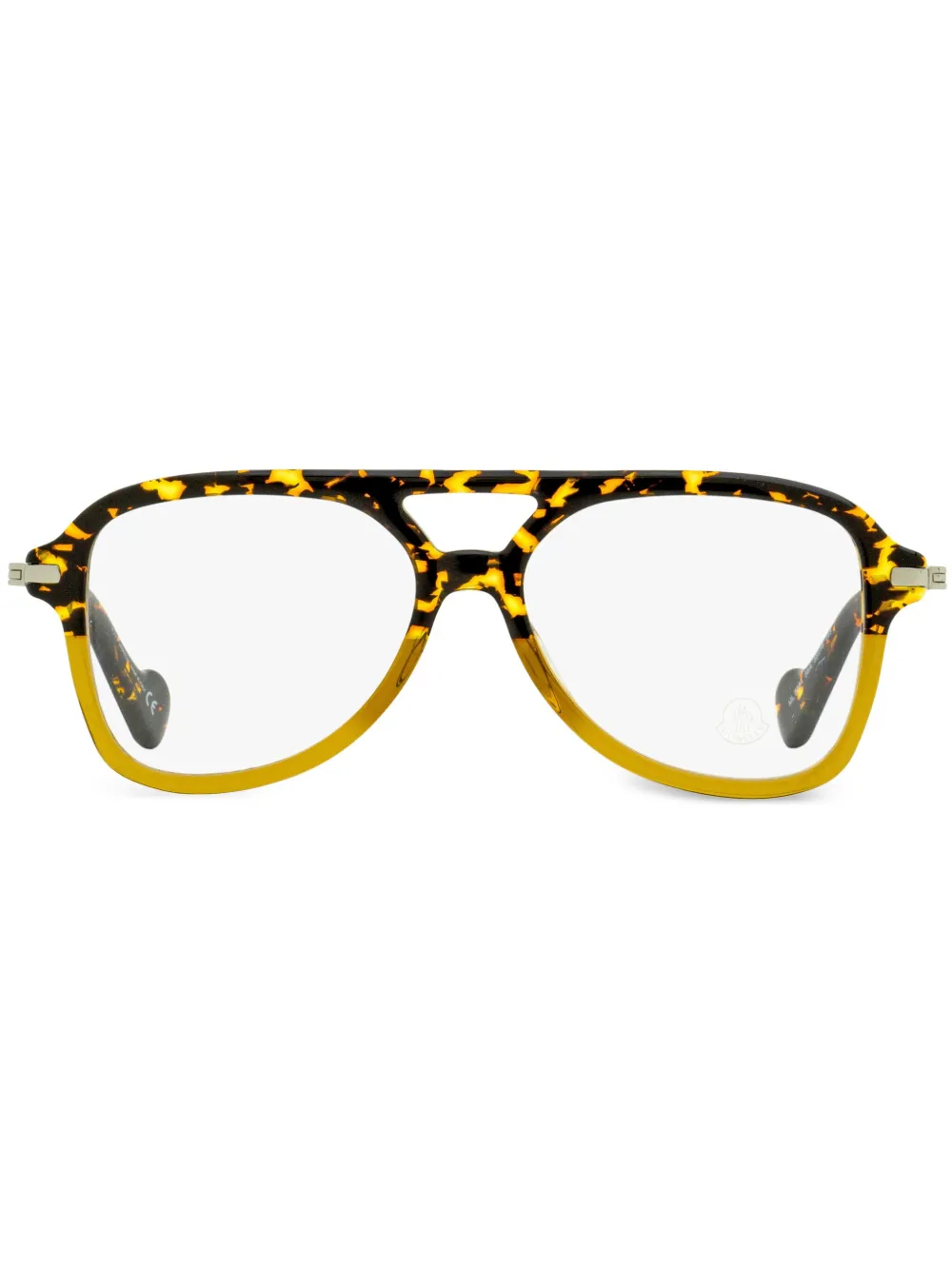 Moncler Eyewear Bril met piloten montuur Geel