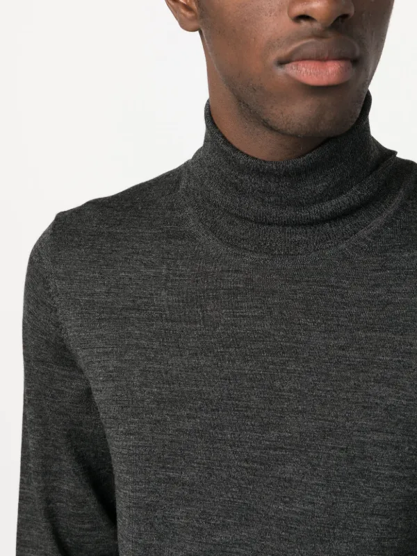 BOSS roll-neck Virgin Wool Jumper Grey FARFETCH IN