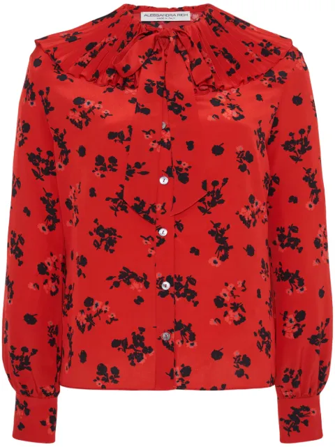 Alessandra Rich floral-print silk blouse