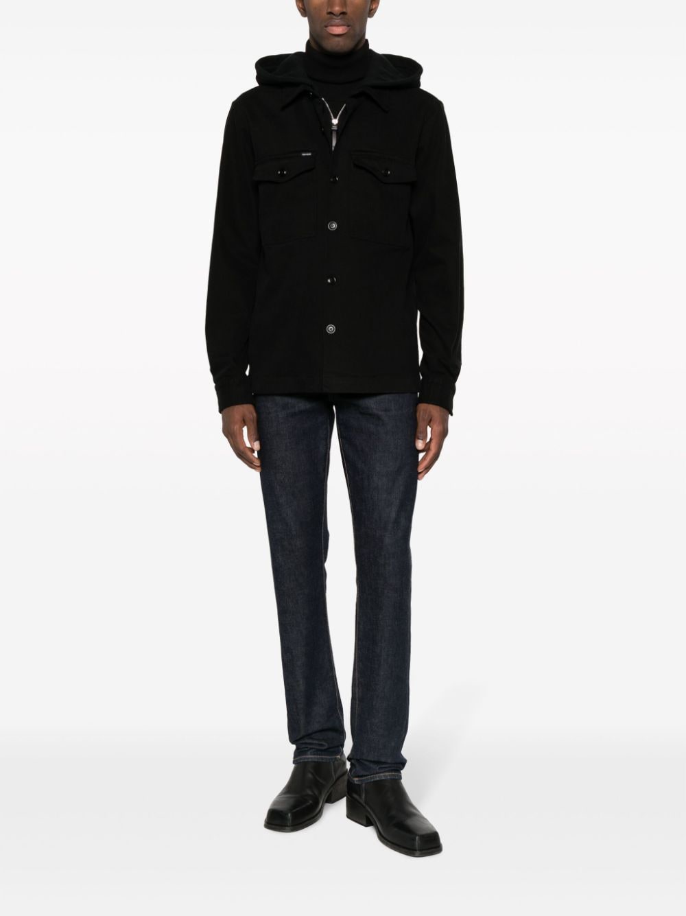 TOM FORD button-up hooded jacket - Zwart
