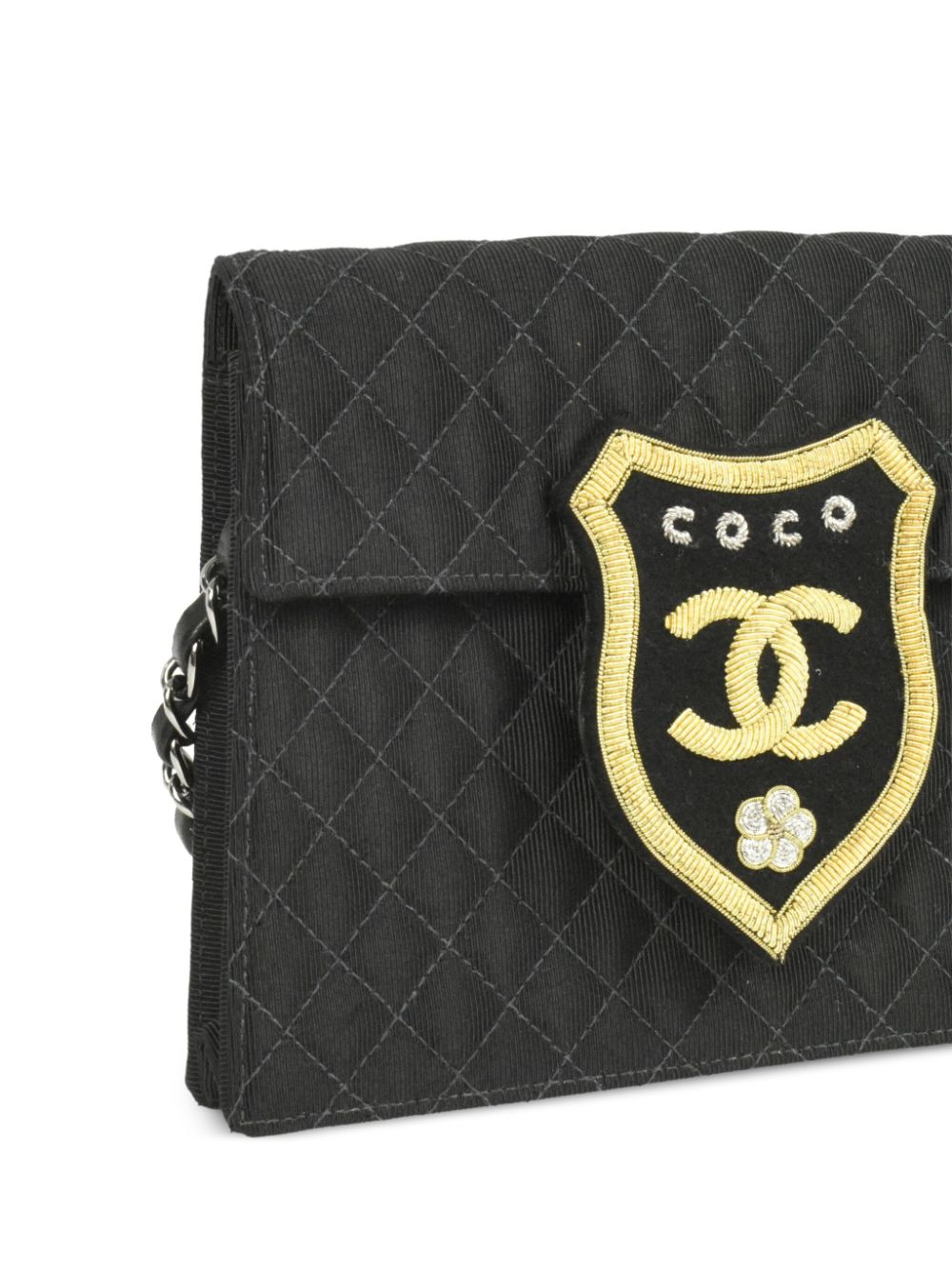 Affordable HOT SALE CHANEL 2004-2005 Coat of Arms patch flap shoulder bag Women