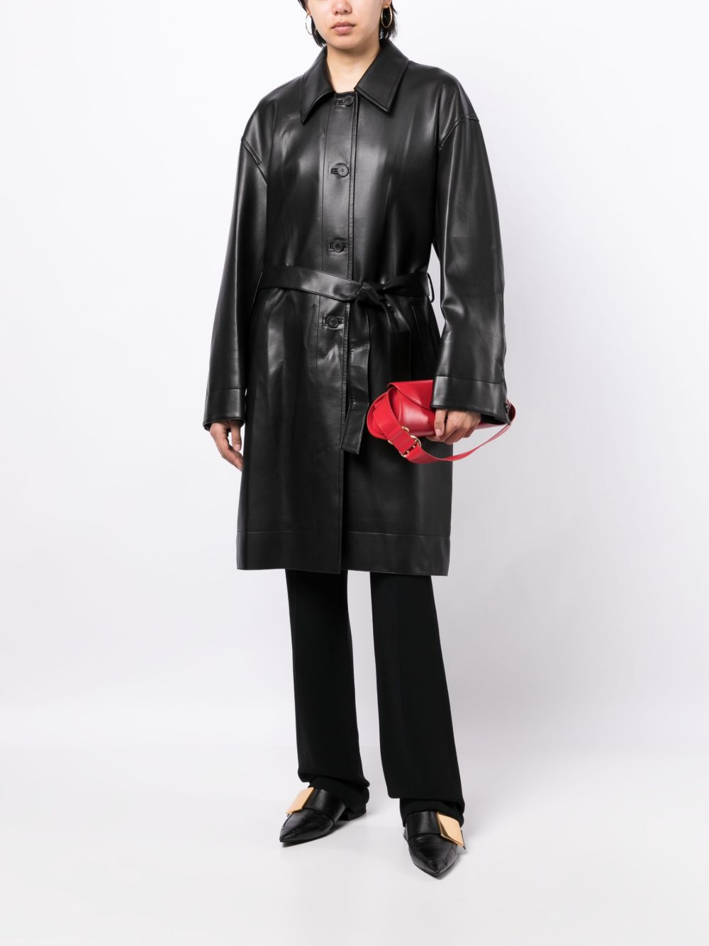 Low Classic Trenchcoat met ceintuur - Zwart