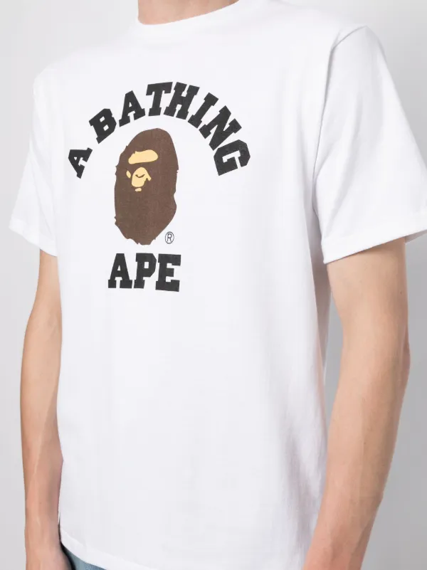 A BATHING APE® College logo-print Cotton T-shirt - Farfetch