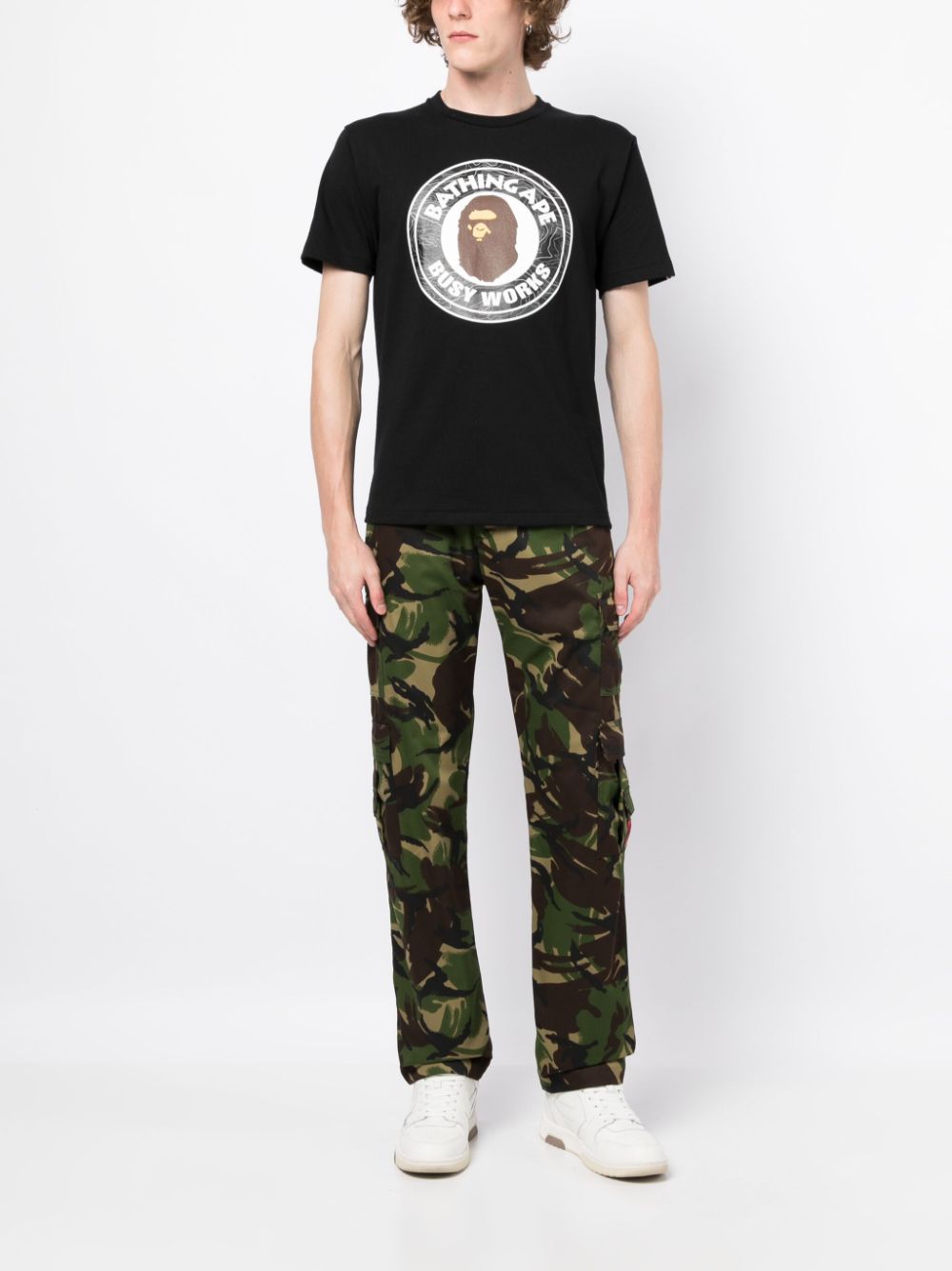 A BATHING APE® graphic-print cotton T-shirt - Zwart