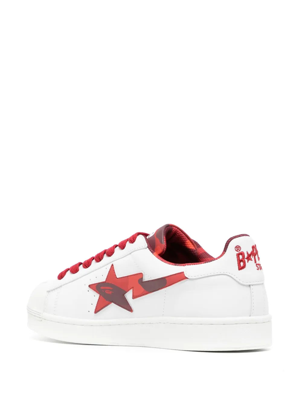 Shop A Bathing Ape Skull Sta Logo-print Sneakers In Red