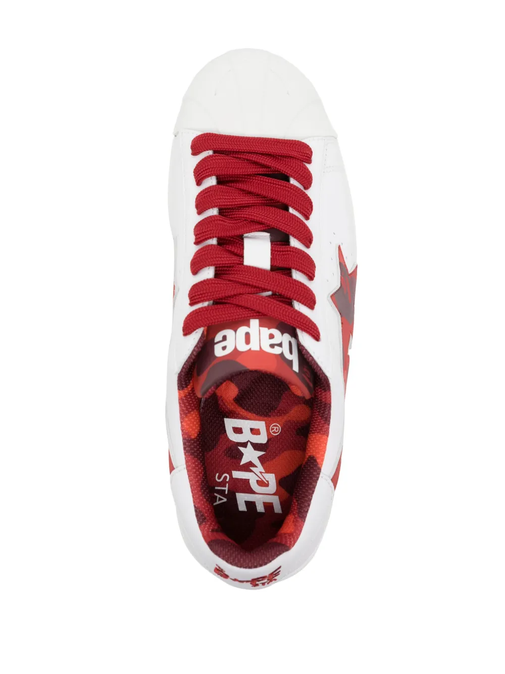 Shop A Bathing Ape Skull Sta Logo-print Sneakers In Red